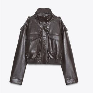 Zara Dark Brown Leather Jacket